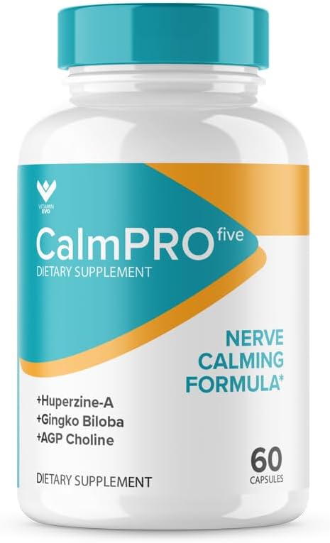 CALMPRO5, Natural Nerve Calm Aid Supplement | 2025 Upgraded Calmpro 5 | Original Formula Calm Pro 5 | Calmpro Five | Nerve Calming Formula Capsules Calmpro Reviews (60 Capsules ) 1 Month Supply