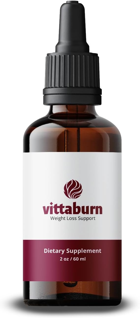 Vittaburn Weight Loss Support Drops - All Natural Boost Metabolism, Control Cravings & Burn Fat Naturally, Pure Organic Formula for Healthy Weight