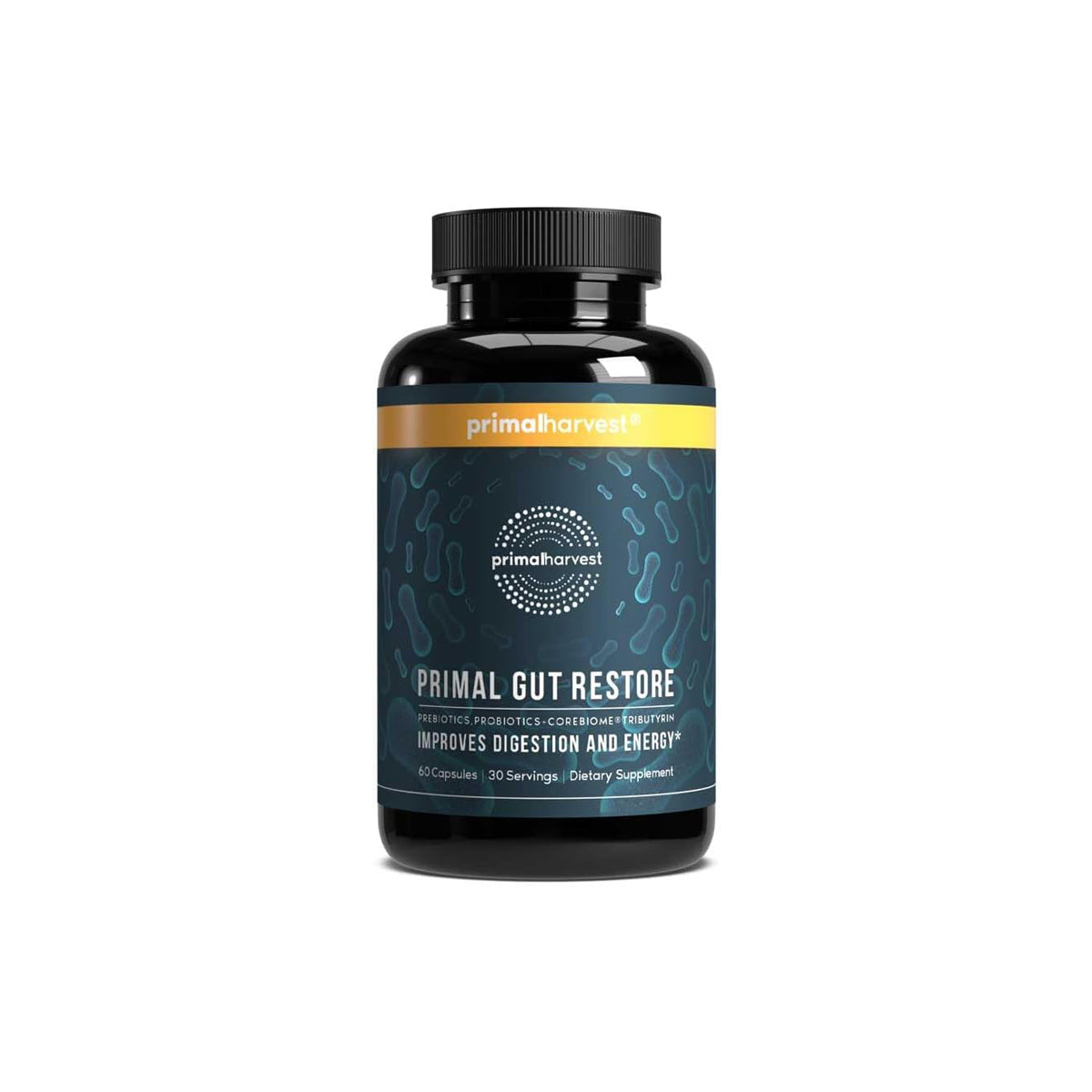 Primal Harvest  Restore for Gut Health, Primal Gut Restore W/Postbiotics, Prebiotics and Probiotics for Women and Men, 60 CT - Digestion, Colon Cleanse, Immunity Support - Helps Leaky Gut Repair