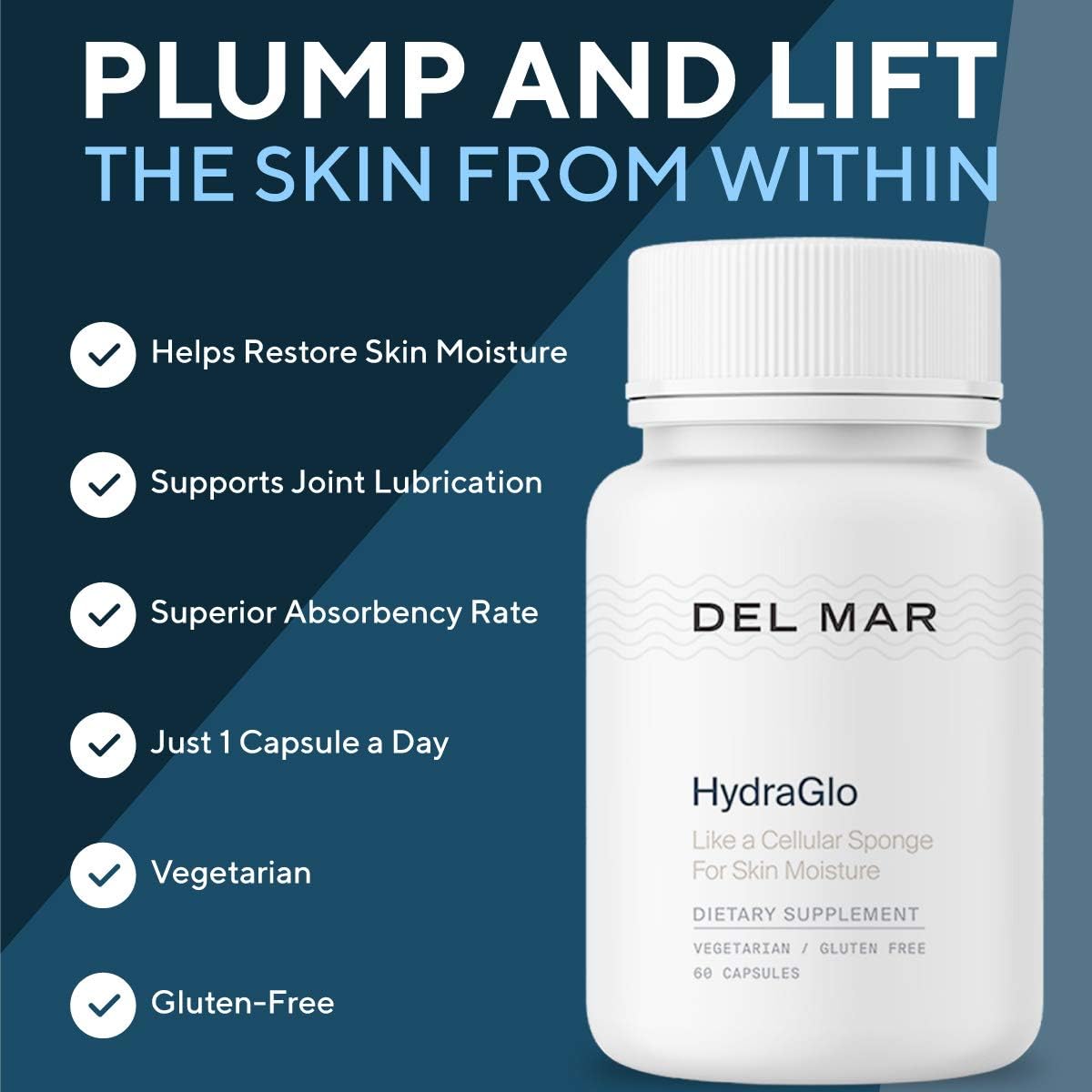 Del Mar Labs Ceralift 30 Day Supply - Doctor Formulated - for Reduction in Appearance of Fine Lines and Wrinkles - Anti-Aging Ceramides and Antioxidants - Vegetarian Capsules