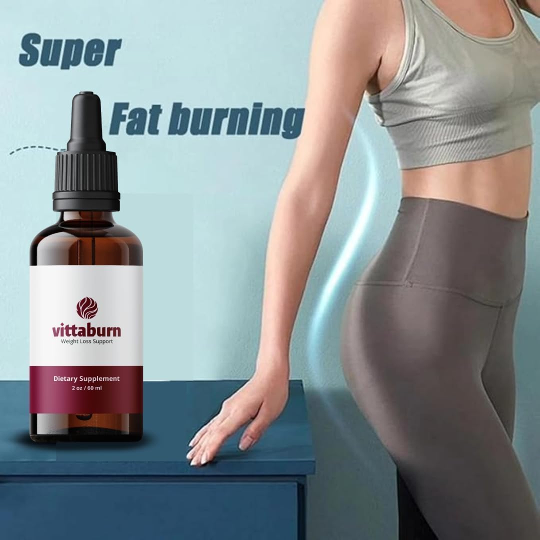 Vittaburn Weight Loss Support Drops - All Natural Boost Metabolism, Control Cravings & Burn Fat Naturally, Pure Organic Formula for Healthy Weight