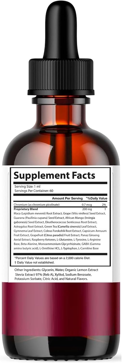 Vittaburn Weight Loss Support Drops - All Natural Boost Metabolism, Control Cravings & Burn Fat Naturally, Pure Organic Formula for Healthy Weight