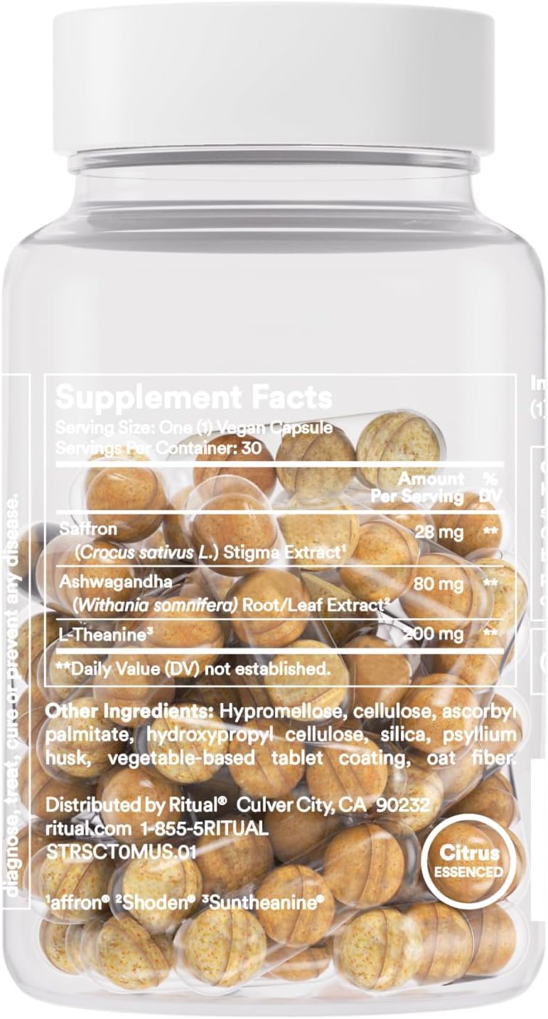 Stress Relief Supplement Bioseries with 8-Hour Release to Support Natural Cortisol Response and Promote Calm (Shoden® Ashwagandha, Suntheanine® L-Theanine, and Saffron as Affron®*) 30 Day