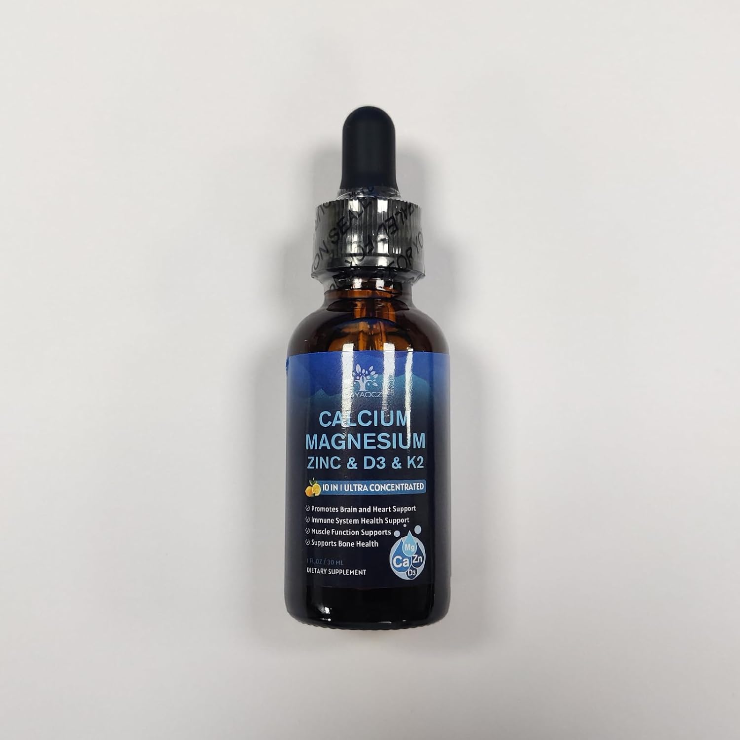 PAYAOCZ  Magnesium Calcium Zinc Supplement with Vitamin D3 K2 for Women, Magnesium Glycinate Vegan Liquid Drops for Adult plus L-Theanine Boron Sea Moss Extract, Bone, Sleep & Leg Cramps, 1 Fl Oz