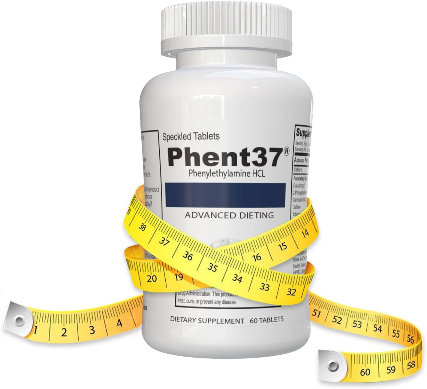 Phent37 60 Tablets Phenylethylamine HCL - Advanced Dieting | Speckled Tablets - Dietary Supplement