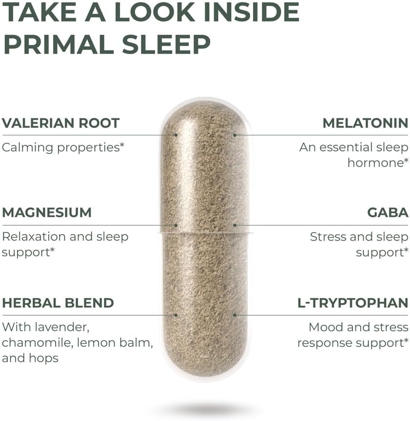 Primal Harvest Primal Sleep Nighttime Formula - 60 Capsules