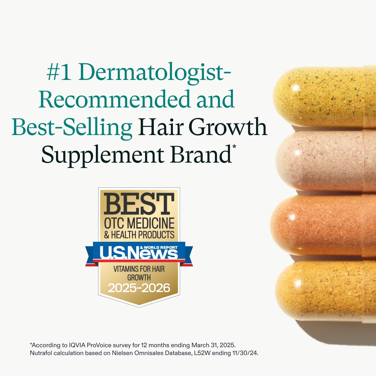 Women's Balance Hair Growth Supplements for Ages 45 and Above, Clinically Proven for Enhanced Hair Thickness and Scalp Coverage