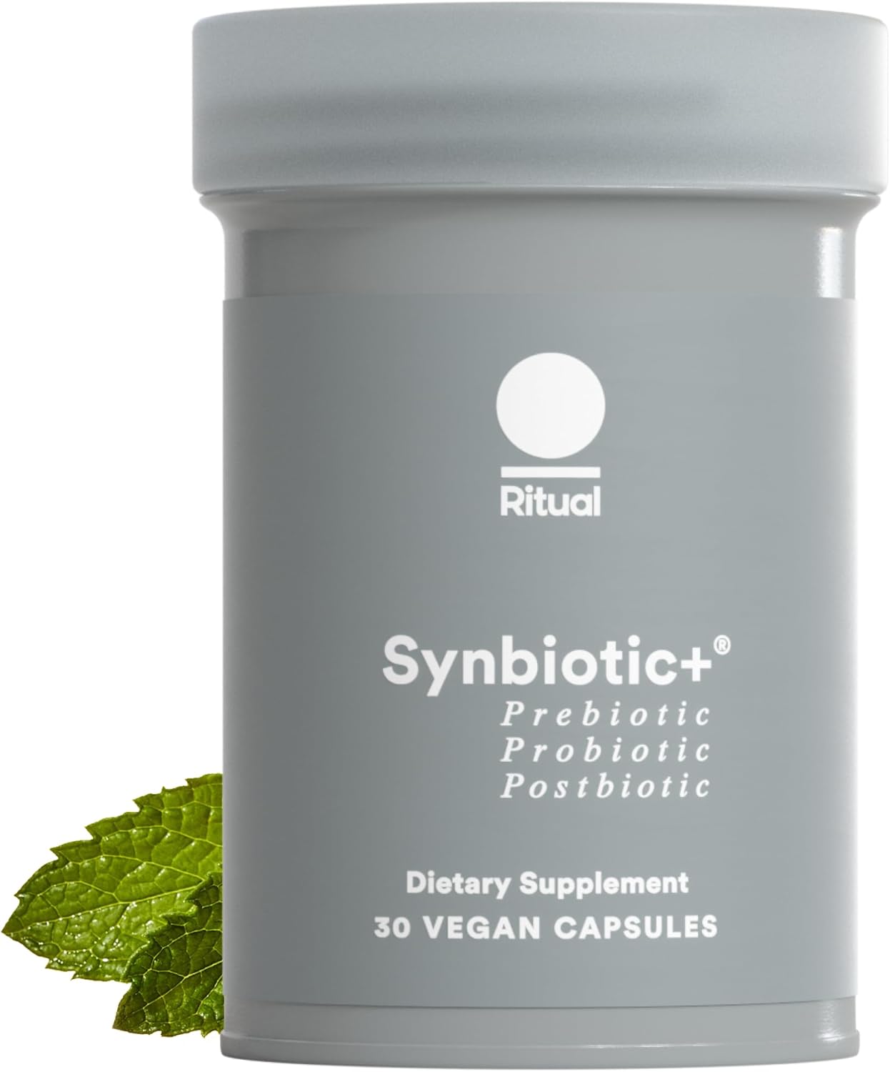 Ritual Synbiotic+ Probiotic, Prebiotic, Postbiotic, 3-In-1 Supplement for Gut Health and Digestive Support, Regularity, Bloat, Immune, Vegan Delayed-Released Daily Capsule, Women and Men, 30 Day