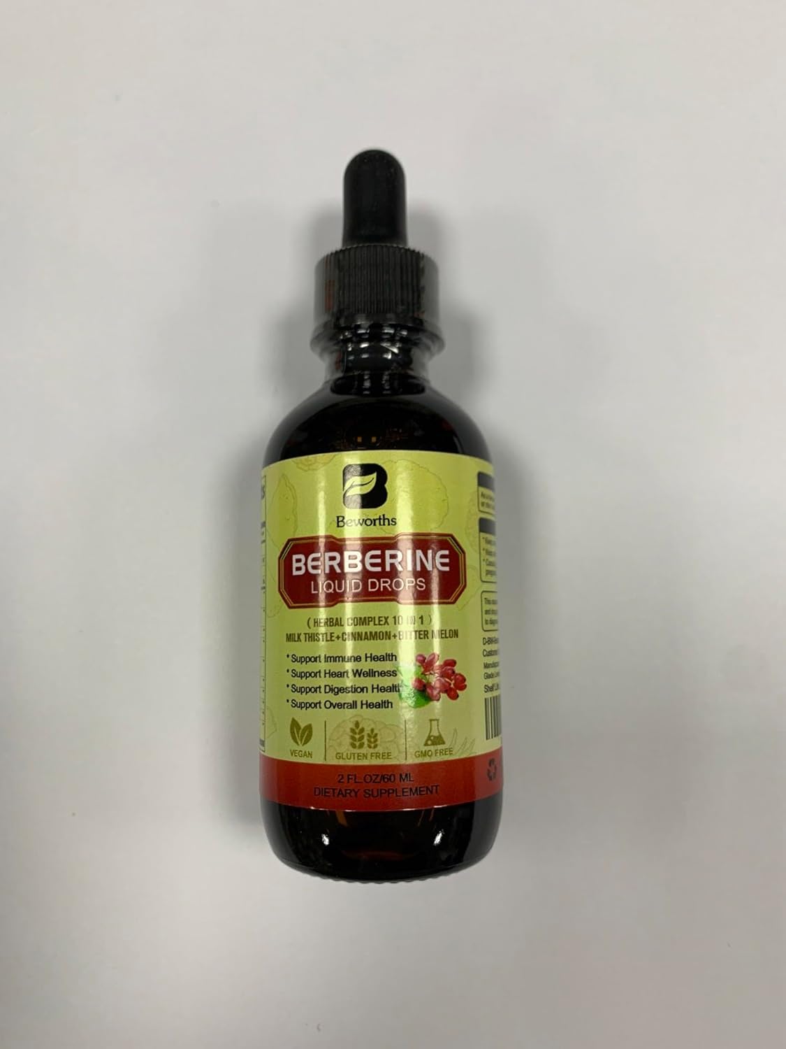 Berberine Supplement with Ceylon Cinnamon - Berberine Liquid Drops with Turmeric Curcumin, Ceylon Cinnamon, Bitter Melon, Berberine Phytosome for Digestion System, Immune Health Support -Vegetarian