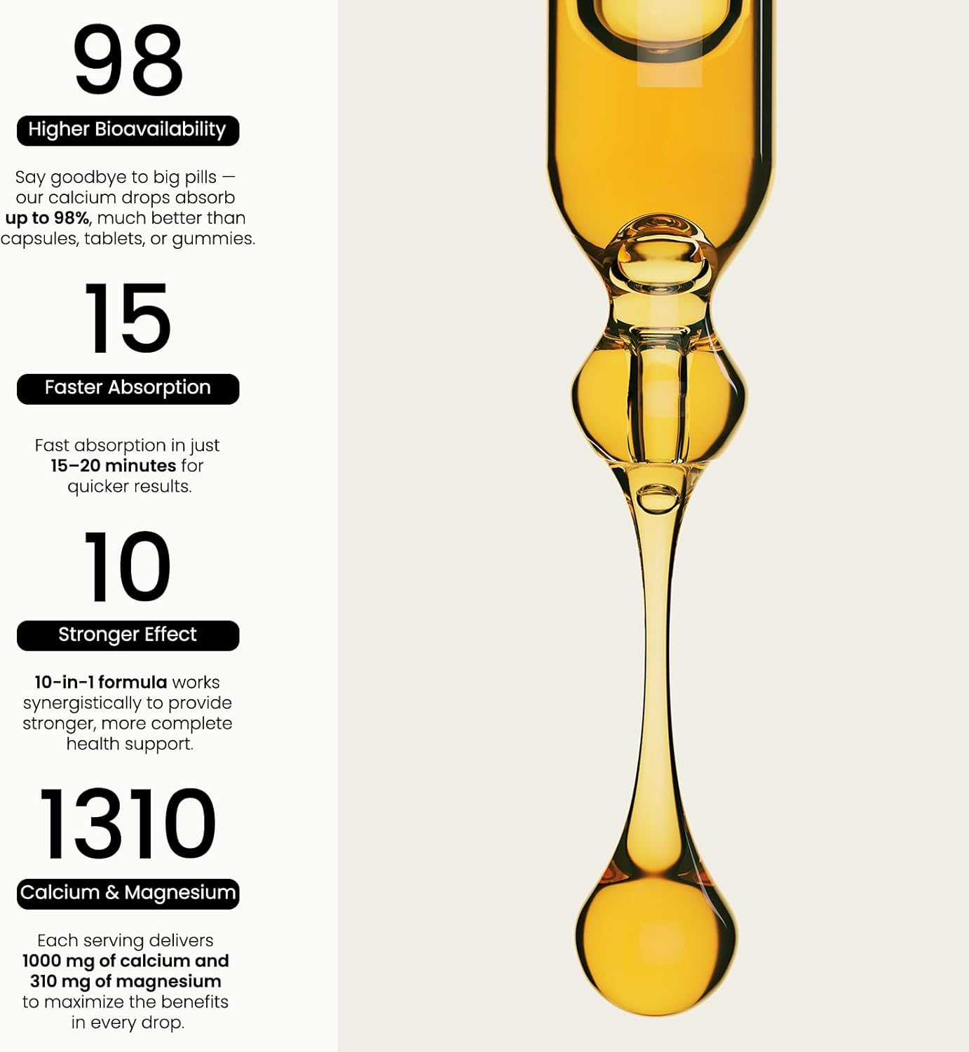 PAYAOCZ  Magnesium Calcium Zinc Supplement with Vitamin D3 K2 for Women, Magnesium Glycinate Vegan Liquid Drops for Adult plus L-Theanine Boron Sea Moss Extract, Bone, Sleep & Leg Cramps, 1 Fl Oz