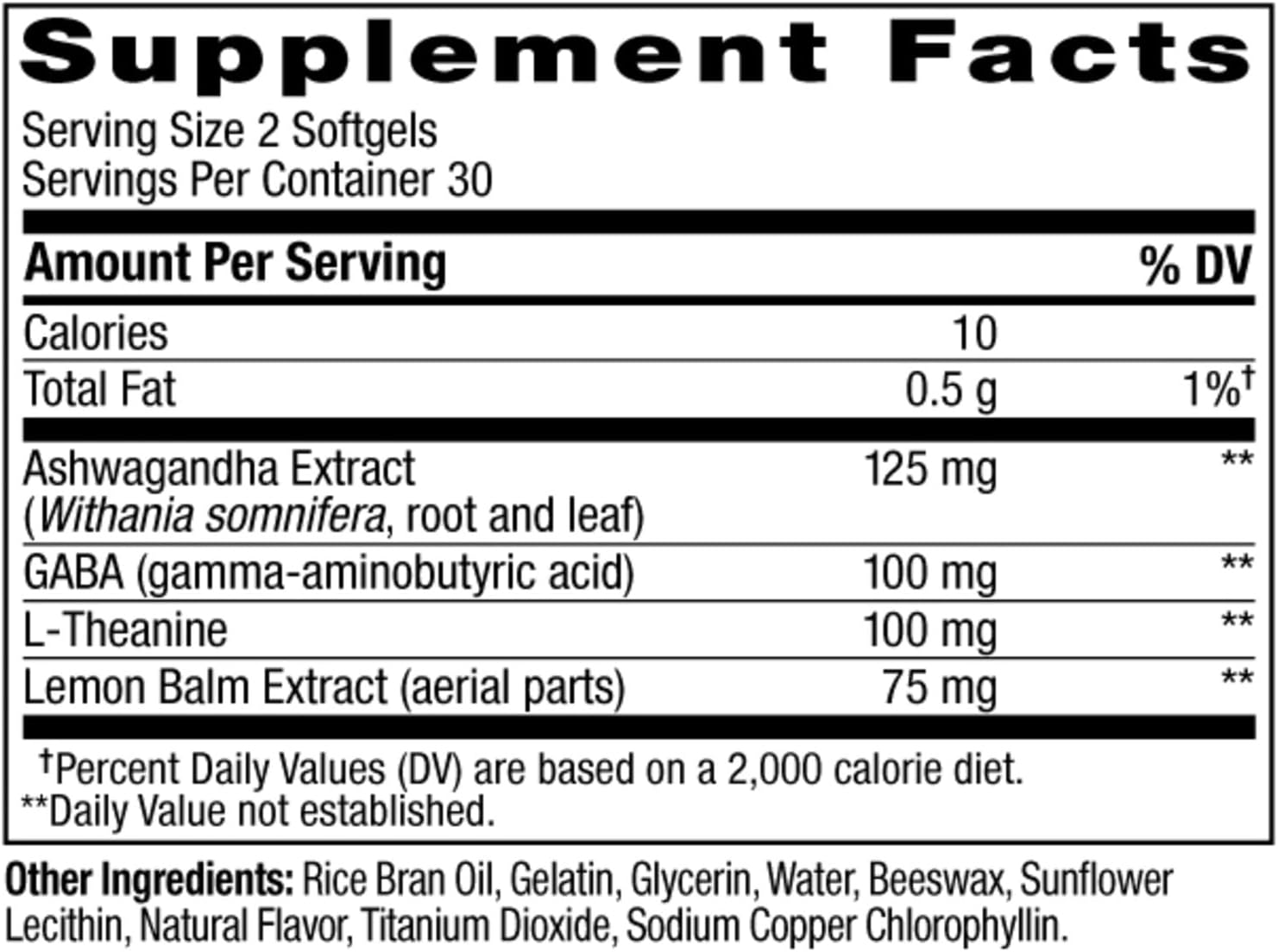 Ultra Strength Goodbye Stress Softgels, GABA, Ashwagandha, L-Theanine and Lemon Balm, Stress Relief Supplement - 60 Count