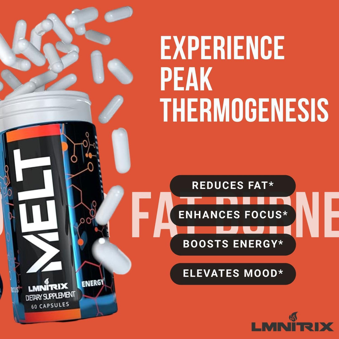 LMNITRIX MELT EXT - Thermogenic Formula with L-Carnitine & Garcinia - 60 Capsules