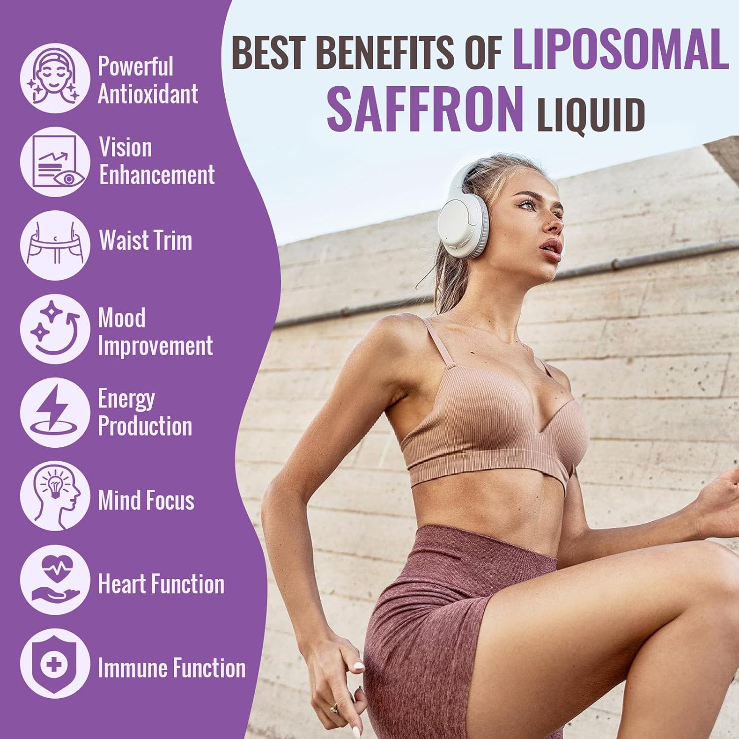 Saffron Saffron Supplements - 88.5 Mg Saffron Extract Better Bioavailability Liposomal Drops for Mood, Energy, Vision & Focus with Ashwagandha, Turmeric, Magnesium, Zinc, Vitamin B12 & D3, 60 Ml, 30 Servings