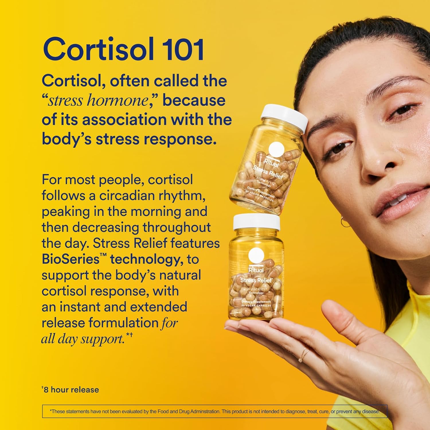 Stress Relief Supplement Bioseries with 8-Hour Release to Support Natural Cortisol Response and Promote Calm (Shoden® Ashwagandha, Suntheanine® L-Theanine, and Saffron as Affron®*) 30 Day