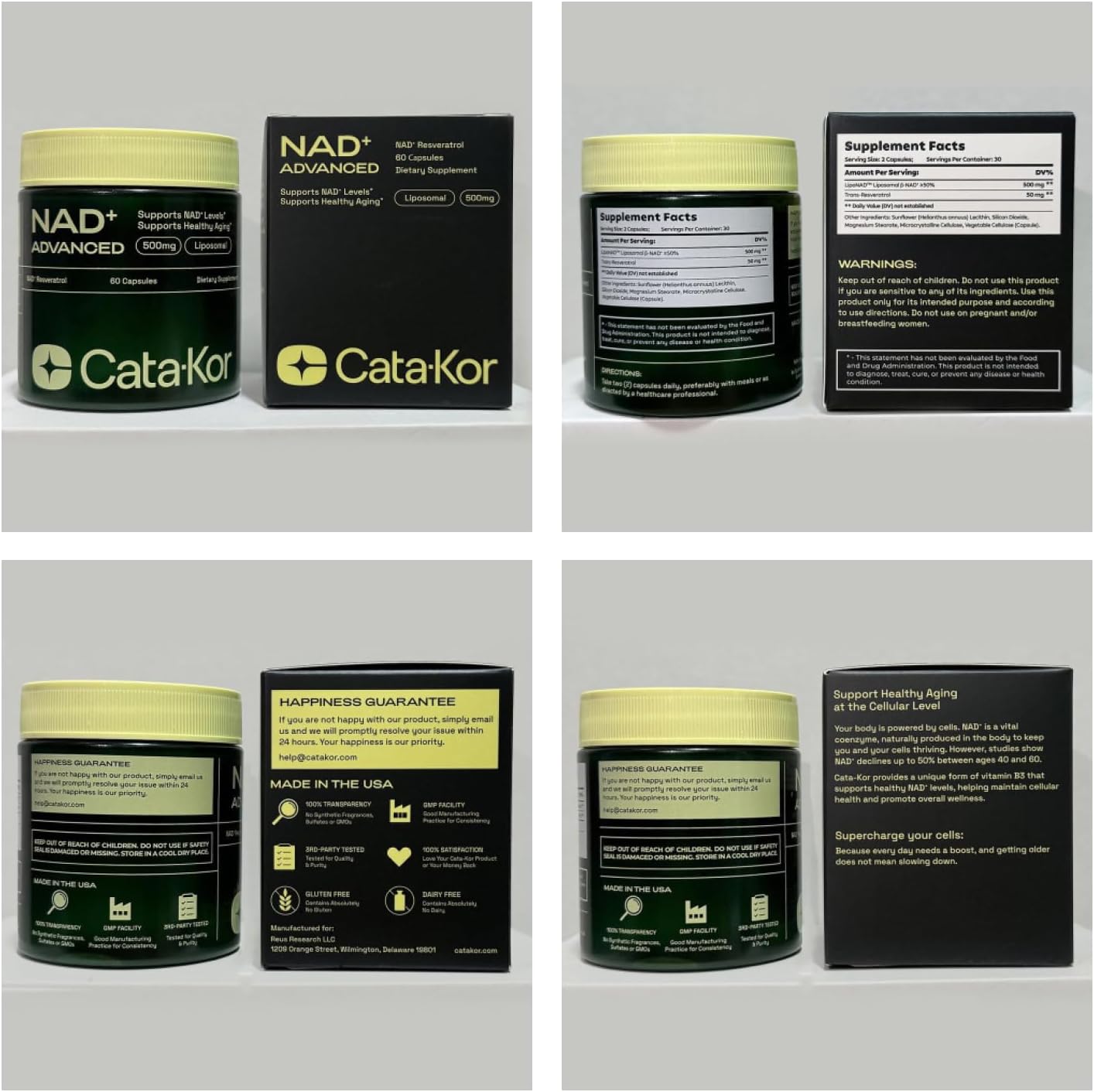 NMNH Supplement Alternative - Liposomal NAD with Resveratrol - High Purity NAD Supplement for Anti-Aging, Energy, Focus - 60 Capsules