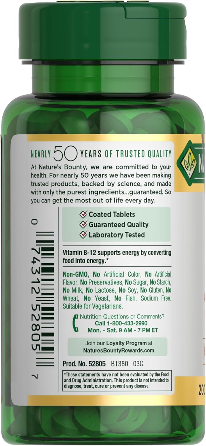 Vitamin B12 1000 Mcg Supplements, Supports Energy Metabolism, 200 Ct