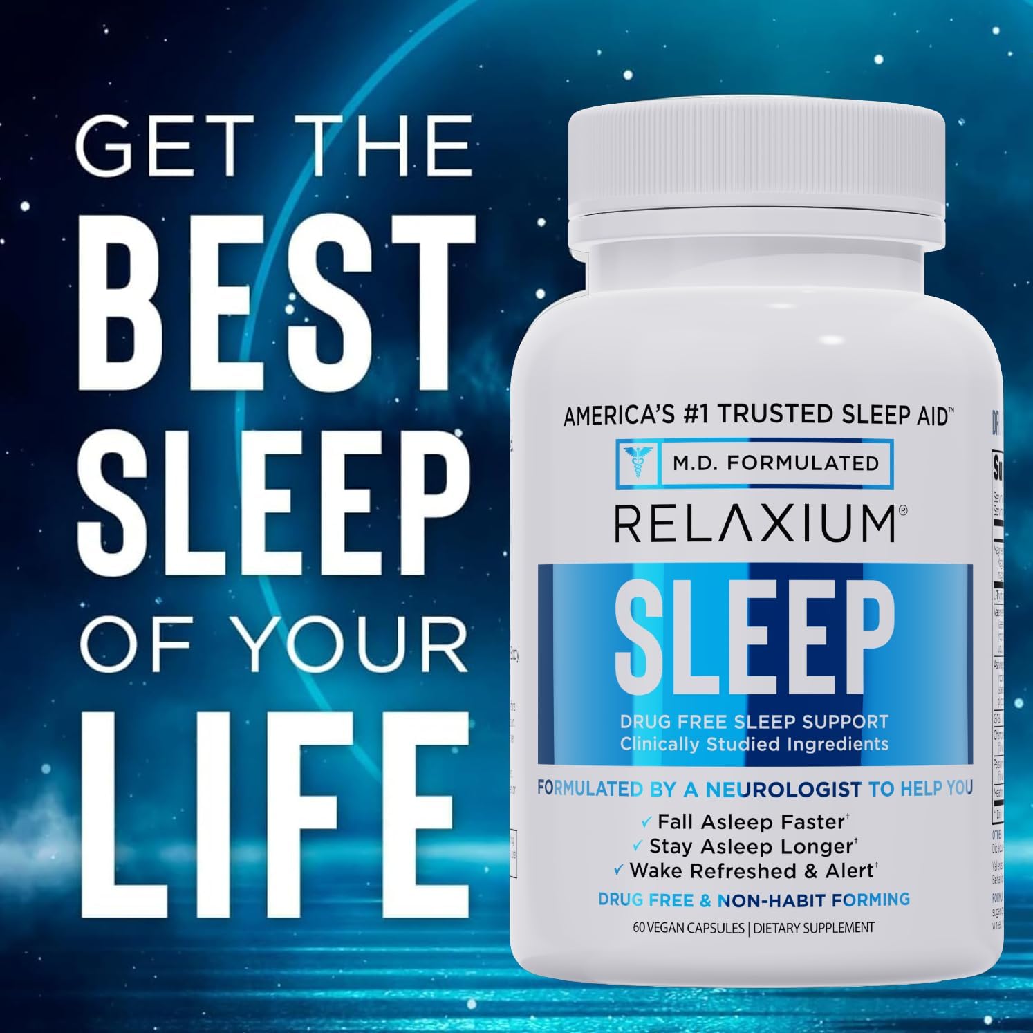 Sleep Aid for Adults, Melatonin 5Mg with Magnesium Glycinate, Sleep-Promoting Valerest & Ashwagandha, Non-Habit Forming Sleep Supplement, 60 Capsules, 30-Day Supply