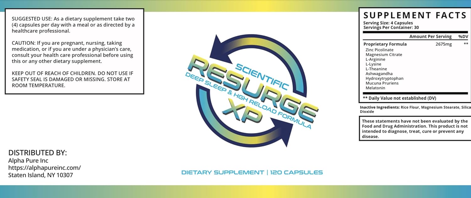 Scientific Resurge Advanced Deep Sleep #1 Sleeping Melatonin Aid Formula 120 Capsules Xp Non Habit Forming Natural