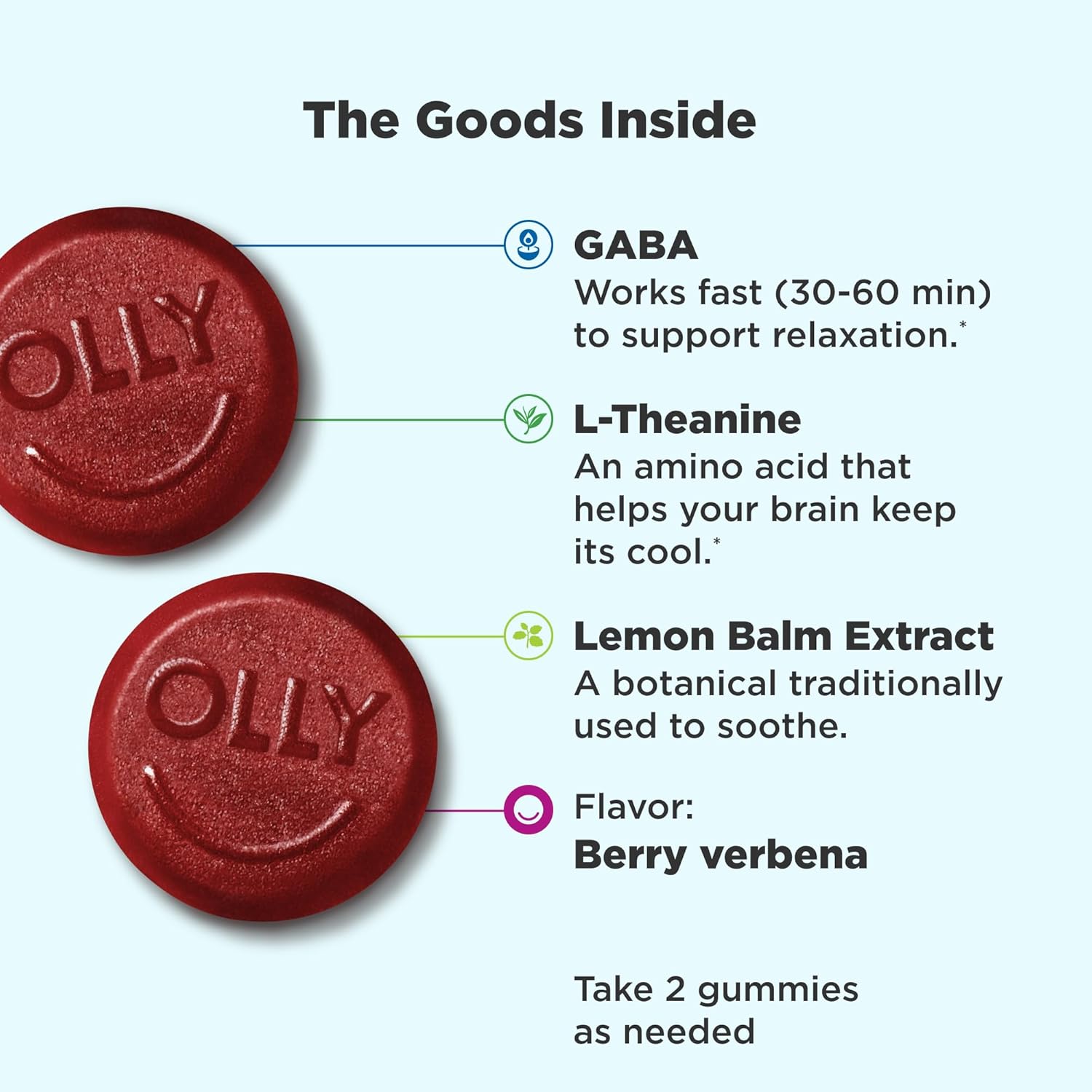 Goodbye Stress Gummy, GABA, L-Theanine, Lemon Balm, Stress Relief Supplement, Berry - 42 Count