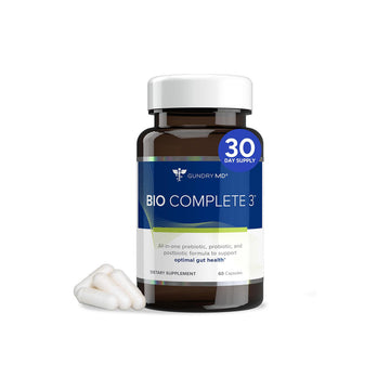 Gundry Bio Complete 3, 3-In-1 Probiotics for Gut Health, Probiotic Supplements for Digestion, Supplement Supporting Bloating, Gas, Food Cravings, Energy Levels, Skin, and Focus, 30 Day Supply
