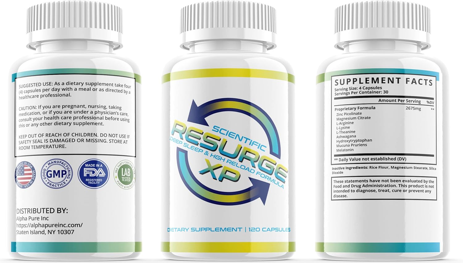 Scientific Resurge Advanced Deep Sleep #1 Sleeping Melatonin Aid Formula 120 Capsules Xp Non Habit Forming Natural