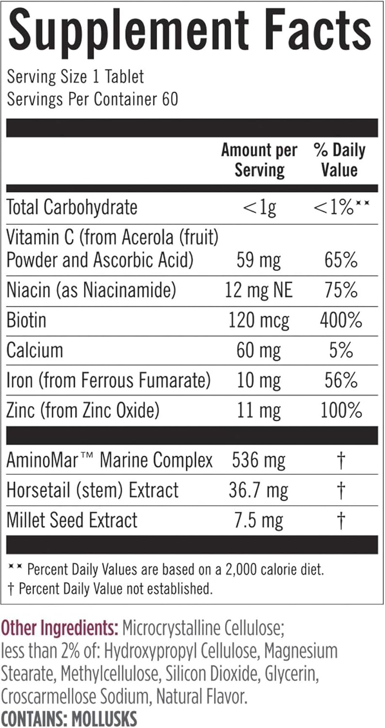 Viviscal  Hair Growth Supplements for Women for Thicker, Fuller Hair, Nourishes Thinning & Loss, with Proprietary Collagen Complex, 60 Tablets, 1 Month Supply