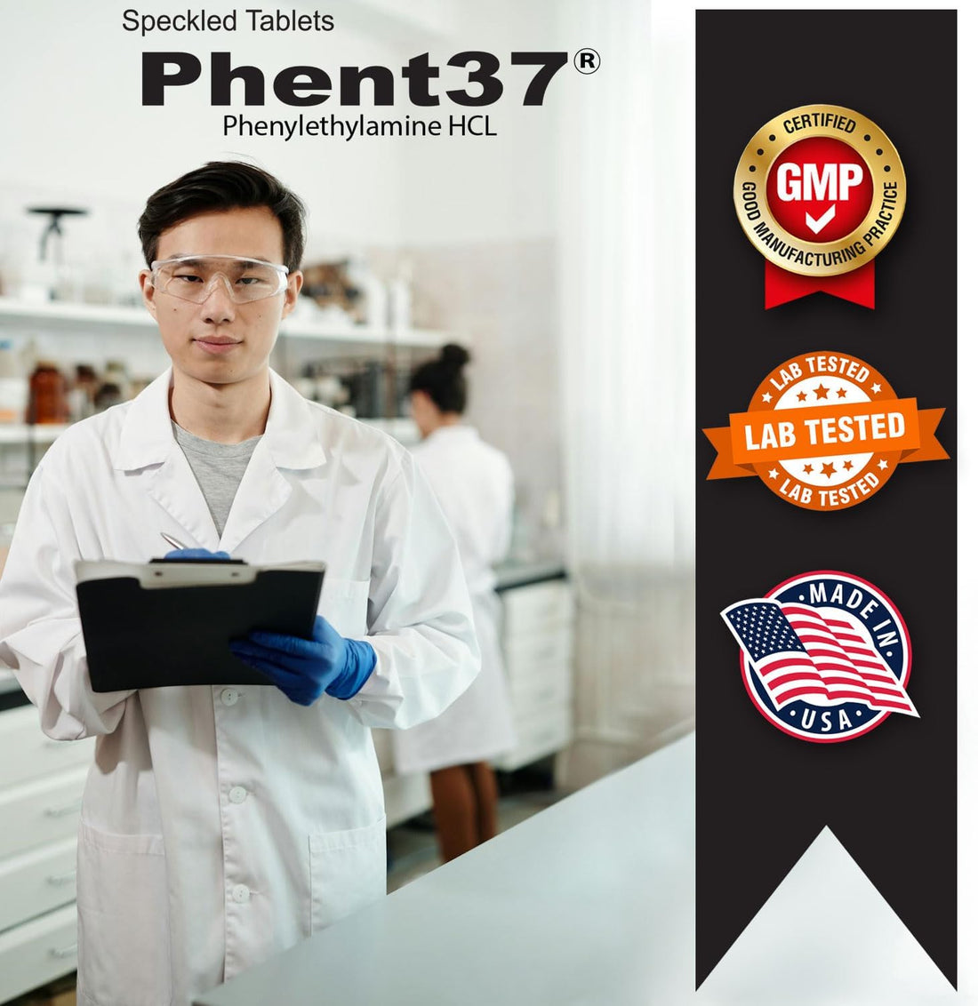 Phent37 60 Tablets Phenylethylamine HCL - Advanced Dieting | Speckled Tablets - Dietary Supplement