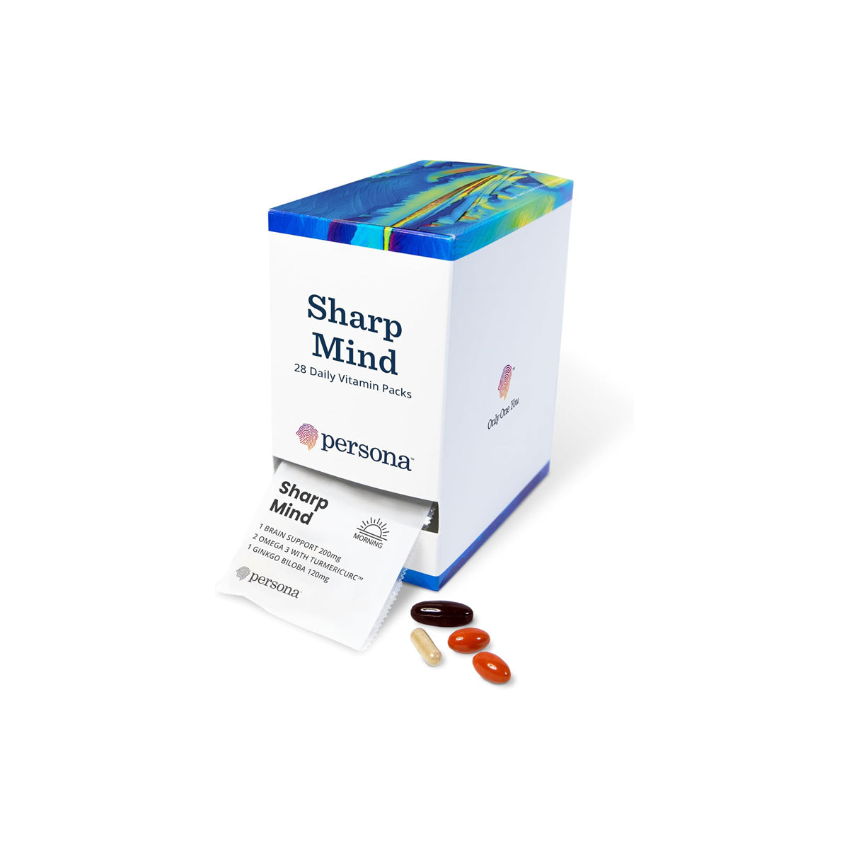 Persona  Nutrition Sharp Mind Vitamin Pack for Mental Clarity & Focus (28 Pack) – Includes Ginkgo Biloba, Omega 3 with Turmeric & Brain Support Blend