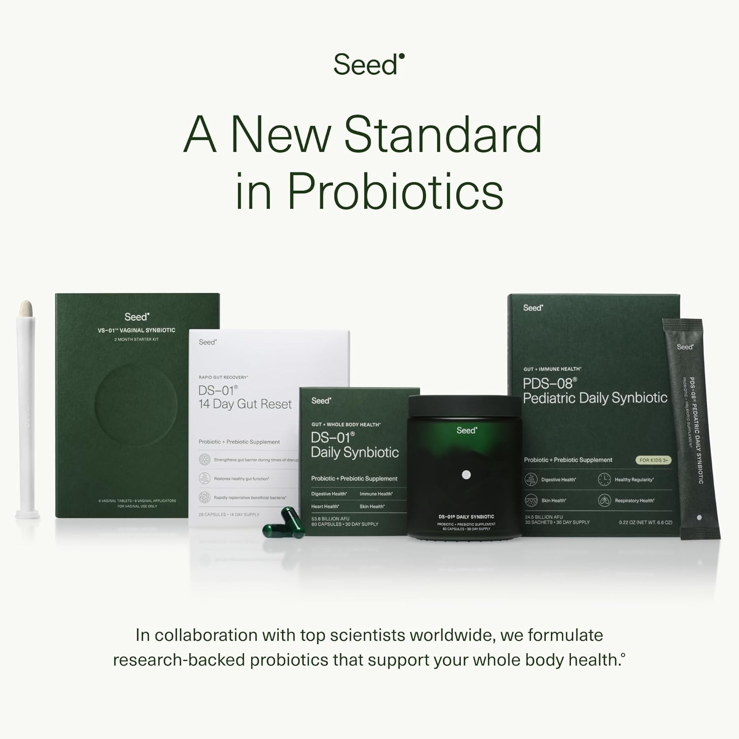 Seed  DS-01 Daily Synbiotic - Prebiotic and Probiotic for Women & Men - Digestive Health, Gut Health, Immune Support, Bloating & Constipation Relief - Vegan & Shelf-Stable - 60 Capsules (30-Day Supply)