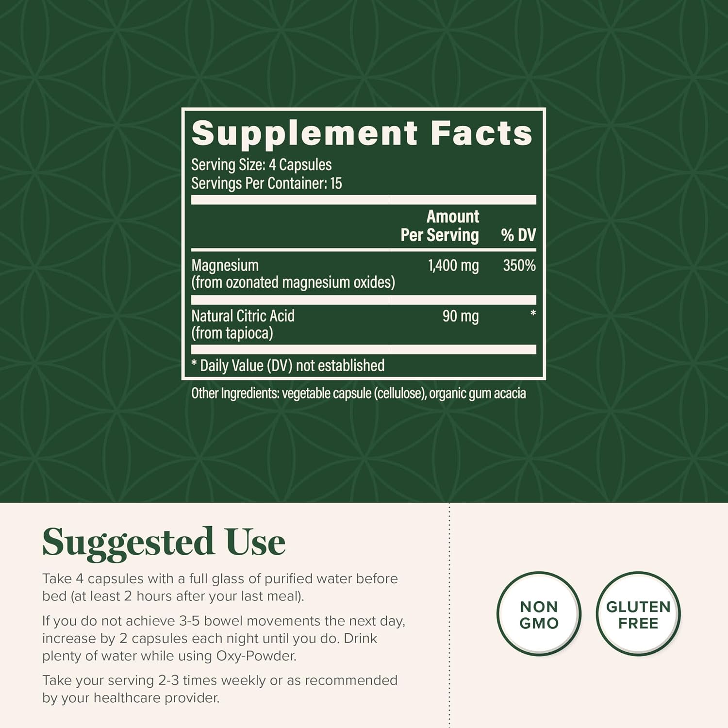 Global Healing Oxy-Powder Colon Cleanse, Constipation Relief for Women & Men, Magnesium Oxide Colon Cleanser & Detox for Weight Loss, Gut Cleanse Detox for Women and Men