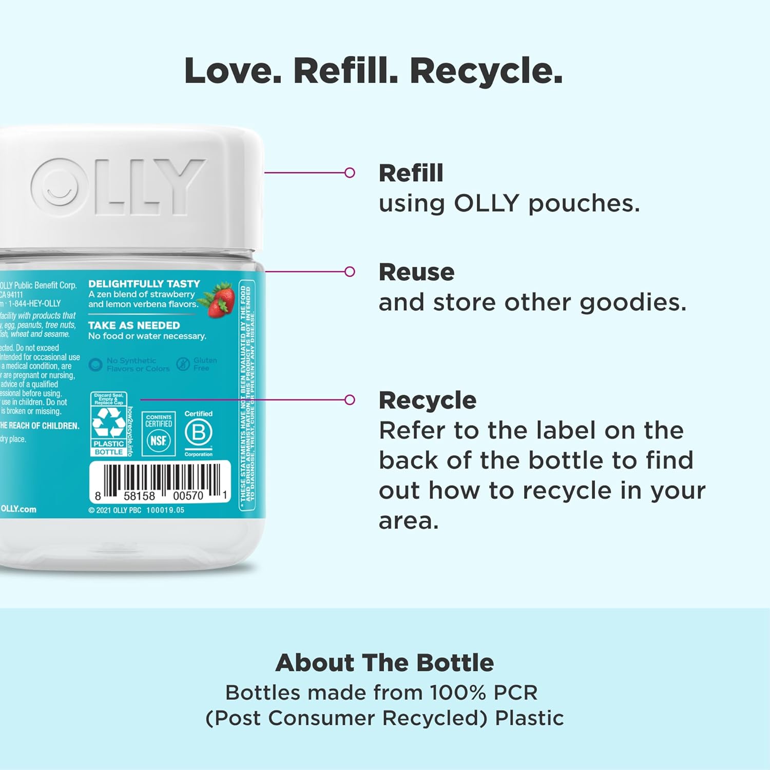 Goodbye Stress Gummy, GABA, L-Theanine, Lemon Balm, Stress Relief Supplement, Berry - 42 Count