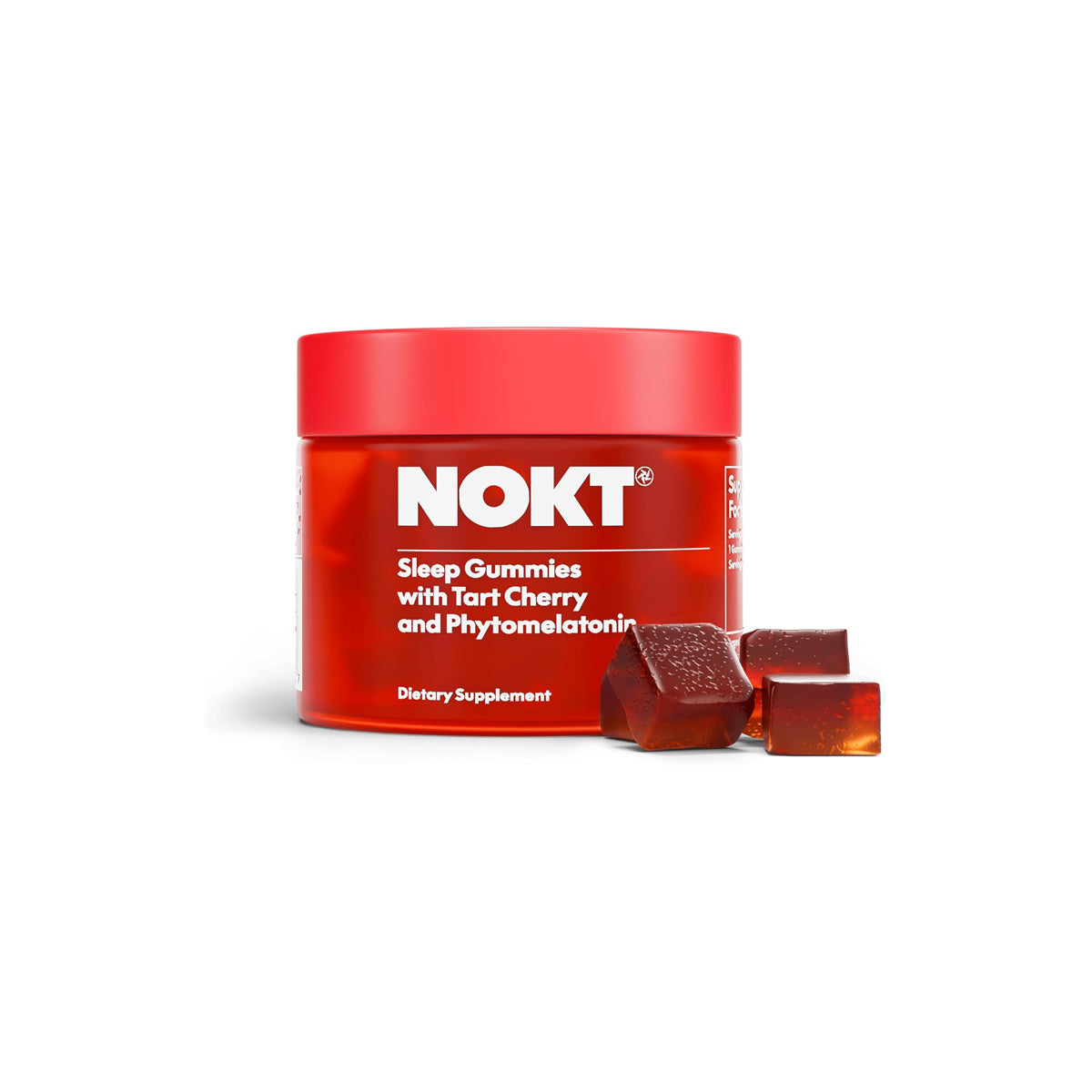 NOKT Sleep Gummies - Tart Cherry & Vegan Melatonin, Sugar-Free, Gluten-Free, Nutritional Supplement, 30 Gummies, Tart Cherry Flavor, Gummy Form, Deep Restorative Sleep Support