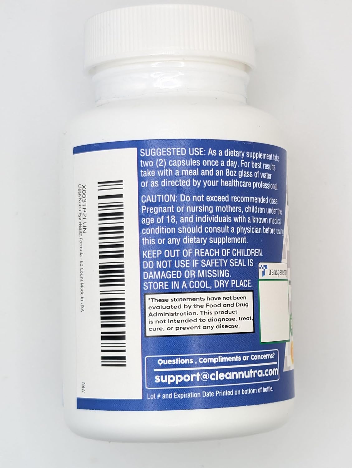 Clean Nutra Eye Vitamins with Bilberry Lutein and Zeaxanthin Supplements Lycopene 40Mg Resveratrol Grape Seed Astaxanthin for Eyes - Eye Care Health Support Eye Vitamin and Mineral Supplement