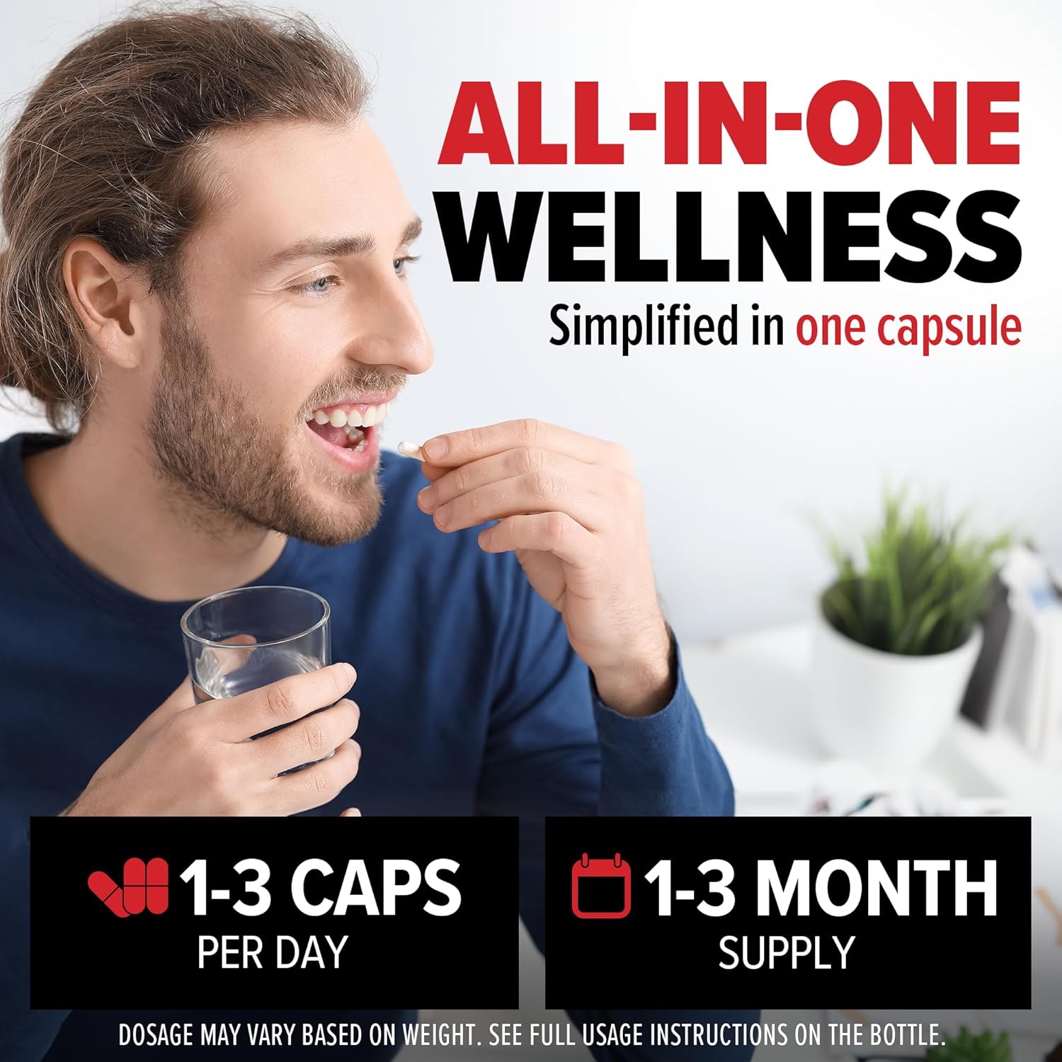 10X Health Optimize Methylated Multivitamin for Men & Women - 34 in 1 Formula with 800 Mcg of Vitamin B12, Vitamin E, 5-MTHF, B Complex, NAC, Magnesium & Zinc Multivitamins - 90 Capsules