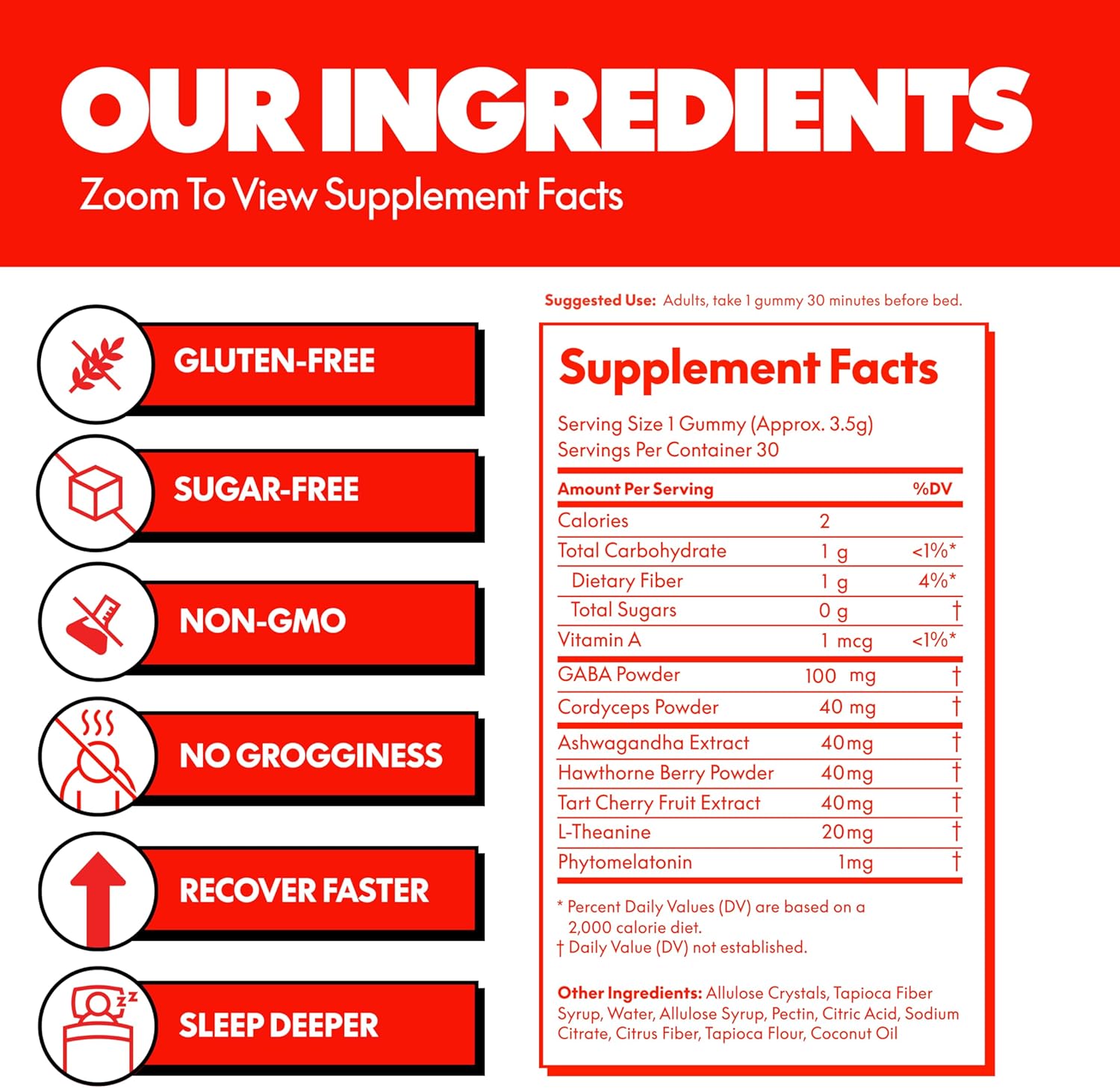 NOKT Sleep Gummies - Tart Cherry & Vegan Melatonin, Sugar-Free, Gluten-Free, Nutritional Supplement, 30 Gummies, Tart Cherry Flavor, Gummy Form, Deep Restorative Sleep Support