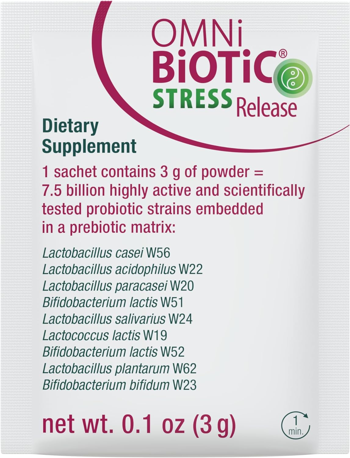 OMNi BiOTiC Stress Release - Clinically Tested Probiotic for Stress Management & Gut-Brain Axis Support - Stress Probiotic and Mood Probiotic - Vegan, Non-Gmo (28 Daily Packets)