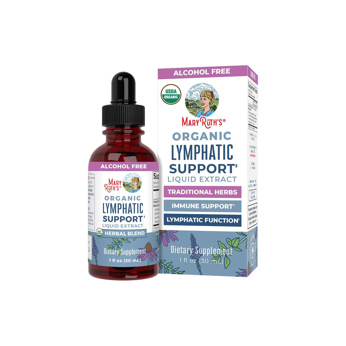 MaryRuth  Lymphatic Support Drops | USDA Organic Lymphatic Cleanse Immune Support Supplement| Lymphatic Support with Echinacea & Elderberry | Blue Vervain | Vegan | Non-Gmo | 30 Servings