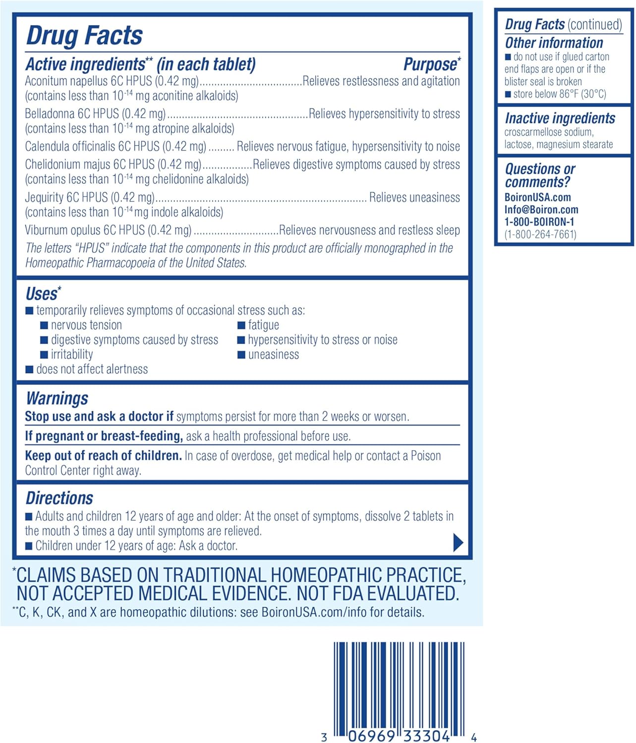 Stresscalm Tablets for Relief of Stress, Anxiousness, Nervousness, Irritability, and Fatigue - 60 Count