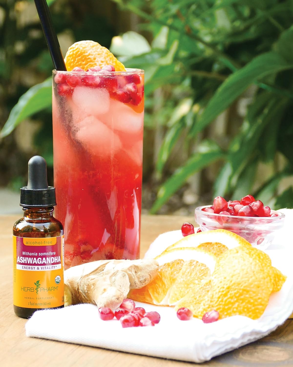 Herb Pharm Organic Ashwagandha Liquid Extract, Alcohol-Free: Mood Support Supplement, Vegan Ashwagandha Root Glycerite, Tasty Non-Bitter Adaptogen Extract for Adults, Non-Gmo, 1 Oz