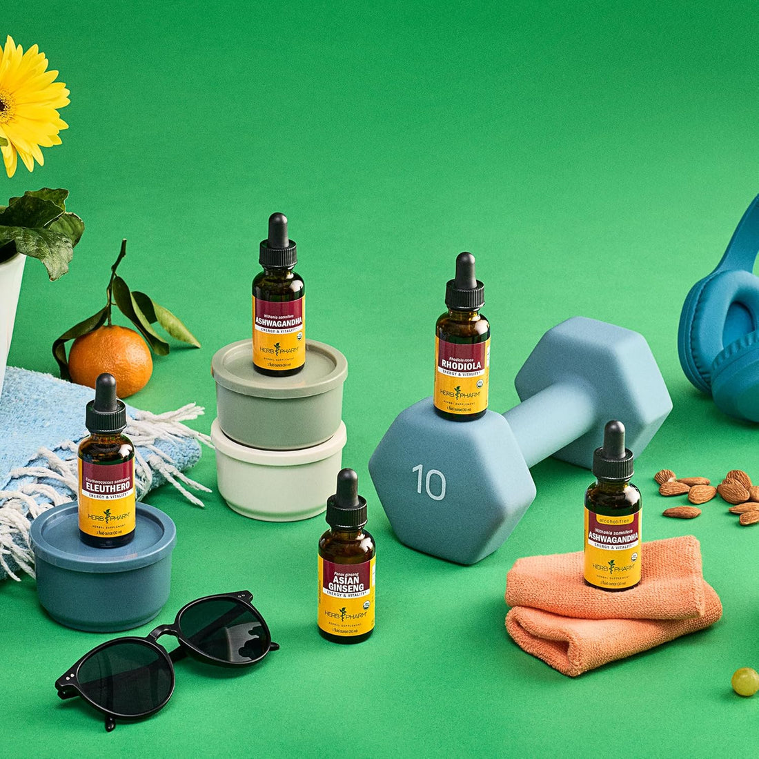 Herb Pharm Organic Ashwagandha Liquid Extract, Alcohol-Free: Mood Support Supplement, Vegan Ashwagandha Root Glycerite, Tasty Non-Bitter Adaptogen Extract for Adults, Non-Gmo, 1 Oz