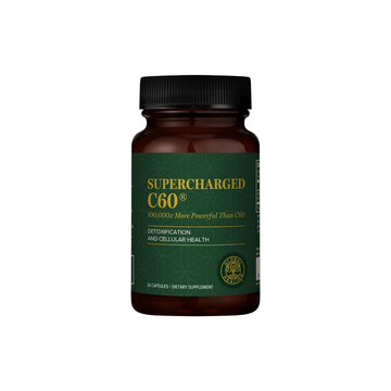 Supercharged C60 - Micro-Activated Carbon Fullerene W/Organic MCT Powder, 10 Times More Powerful than Regular C60 Supplements - Helps Detoxification, Aging (30 Capsules)