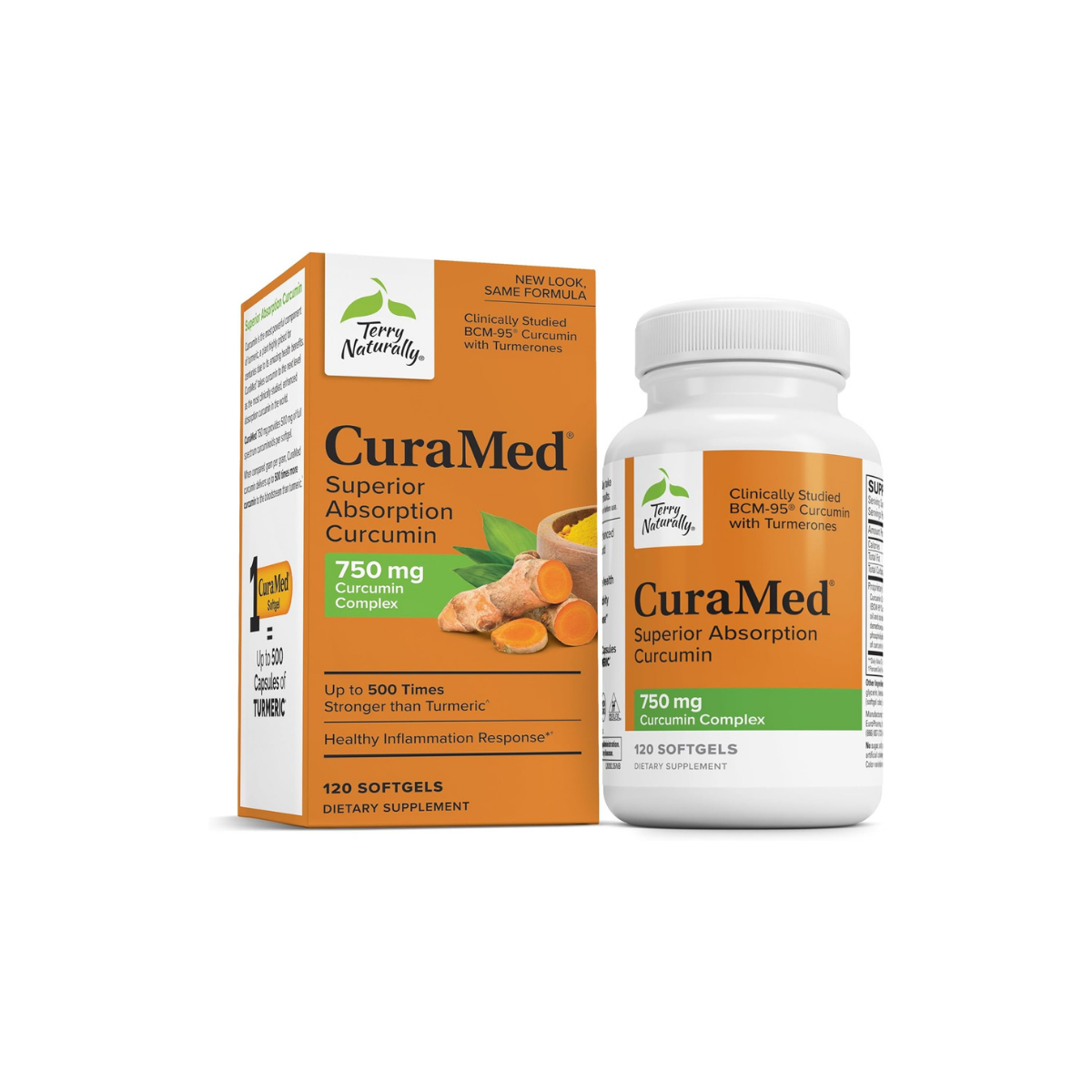 Curamed 750Mg - Antioxidant Supplement for Brain & Heart Health Support - Dietary Supplement with High-Potency Curcumin Complex - Kidney, Liver & Immune Health Support - 120 Softgels