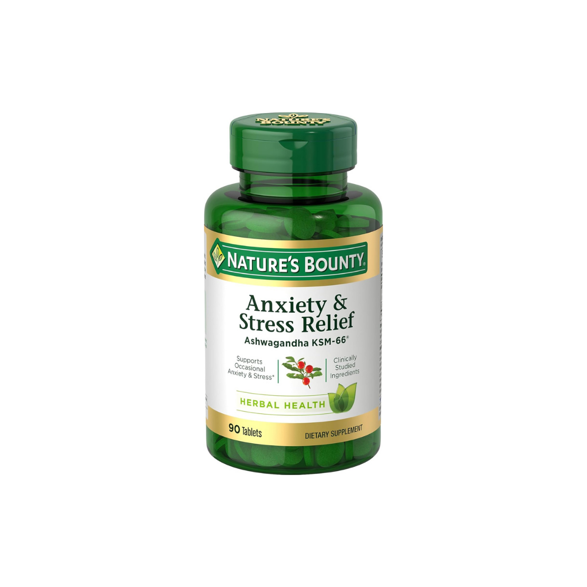Stress Relief, Ashwagandha KSM-66, Supports Occasional Stress Relief, Dietary Supplement, Tablets, 90 Ct