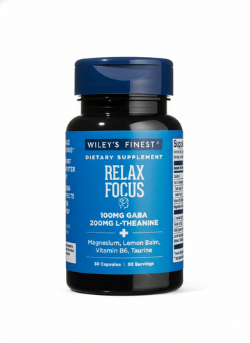 Relax Focus - Daily Supplement for Stress Support - Contains L-Theanine, GABA, Vitamin B6 & Magnesium - 30 Capsules (30 Servings)