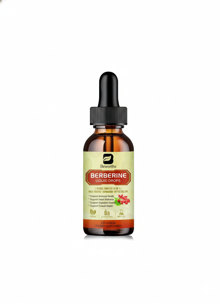 Berberine Supplement with Ceylon Cinnamon - Berberine Liquid Drops with Turmeric Curcumin, Ceylon Cinnamon, Bitter Melon, Berberine Phytosome for Digestion System, Immune Health Support -Vegetarian