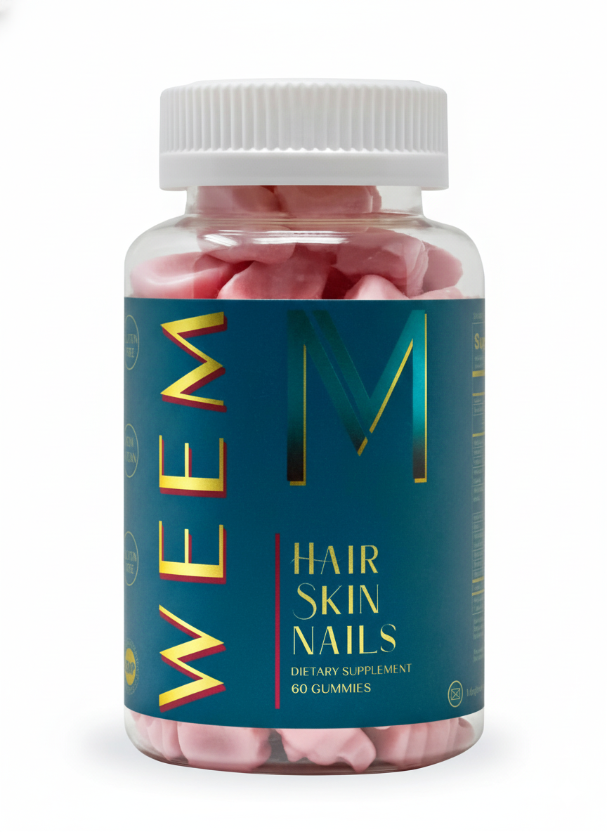 WEEM Hair Skin and Nails Gummies - Supports Healthy Hair - Vegan Biotin Vitamins for Women & Men Supports Faster Hair Growth, Stronger Nails, Healthy Skin, Extra Strength (1)